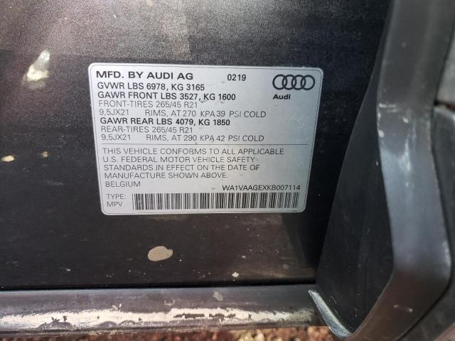Photo 10 from auction – 2019 AUDI E-TRON PRE with VIN WA1VAAGEXKB007114