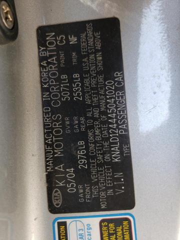 Photo 10 from auction – 2004 KIA AMANTI with VIN KNALD124445041020