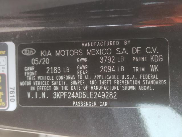 Photo 10 from auction – 2020 KIA FORTE FE with VIN 3KPF24AD6LE249282