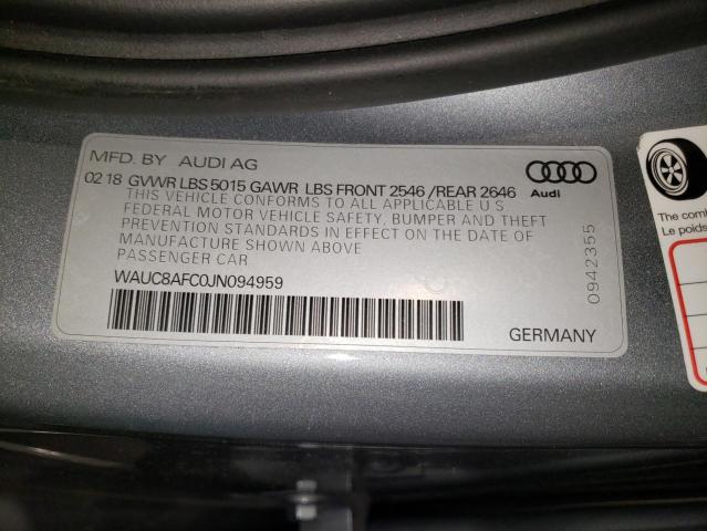 Photo 10 from auction – 2018 AUDI A6 PREMIUM with VIN WAUC8AFC0JN094959