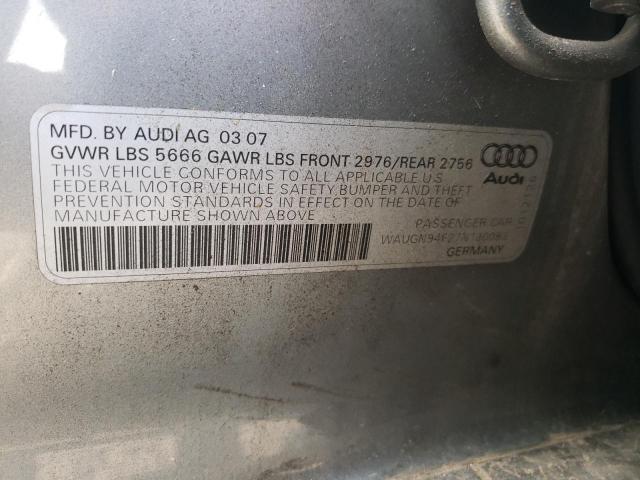 Photo 10 from auction – 2007 AUDI S6 QUATTRO with VIN WAUGN94F27N130083