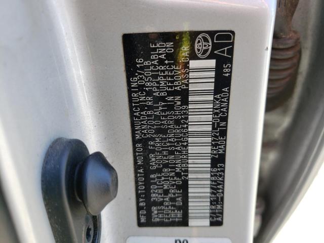 Photo 10 from auction – 2016 TOYOTA COROLLA L with VIN 2T1BURHE4GC642139