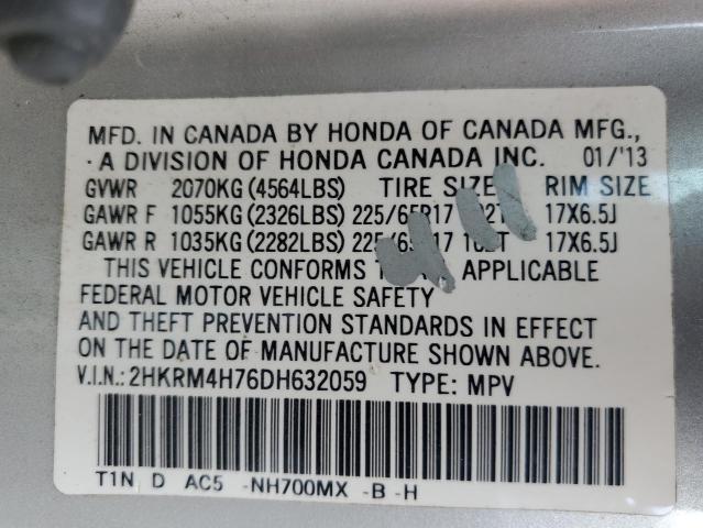 Photo 10 from auction – 2013 HONDA CR-V EXL with VIN 2HKRM4H76DH632059