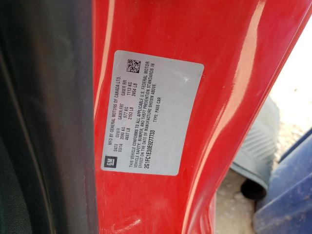 Photo 10 from auction – 2014 CHEVROLET CAMARO LT with VIN 2G1FC1E30E9277733