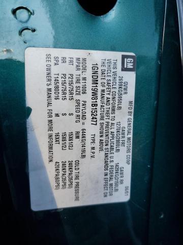 Photo 10 from auction – 2001 CHEVROLET ASTRO with VIN 1GNDM19W81B152477