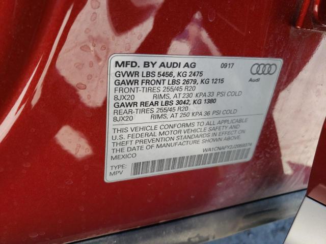 Photo 10 from auction – 2018 AUDI Q5 PRESTIG with VIN WA1CNAFY2J2059374