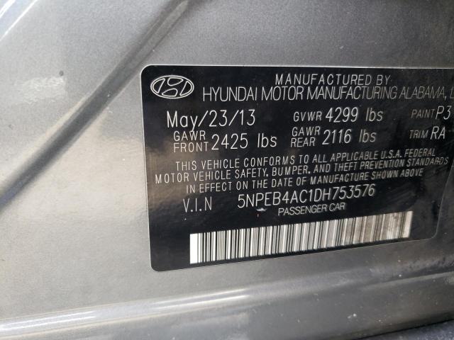 Photo 10 from auction – 2013 HYUNDAI SONATA GLS with VIN 5NPEB4AC1DH753576