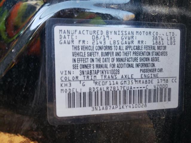 Photo 10 from auction – 2019 NISSAN SENTRA S with VIN 3N1AB7AP1KY410028