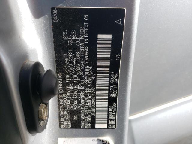 Photo 10 from auction – 2006 LEXUS GX 470 with VIN JTJBT20X960117591
