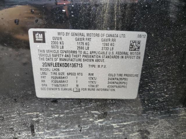 Photo 10 from auction – 2013 CHEVROLET EQUINOX LT with VIN 2GNFLEEK6D6136713
