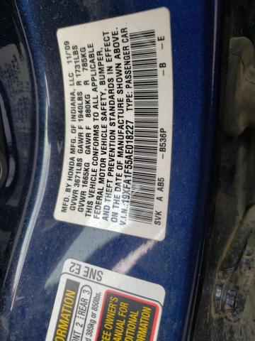 Photo 10 from auction – 2010 HONDA CIVIC LX with VIN 19XFA1F55AE018227