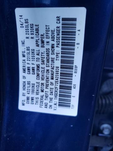 Photo 10 from auction – 2014 HONDA ACCORD EX with VIN 1HGCR2F72EA208936