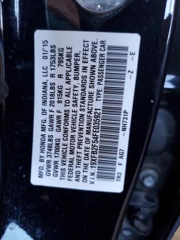 Photo 10 from auction – 2015 HONDA CIVIC LX with VIN 19XFB2F54FE035921