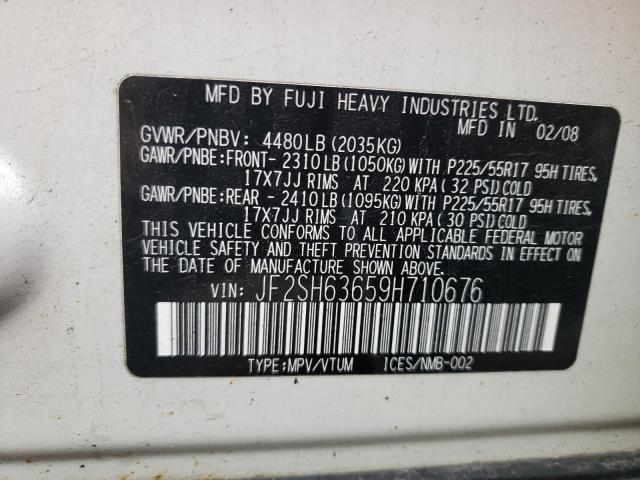 Photo 10 from auction – 2009 SUBARU FORESTER 2 with VIN JF2SH63659H710676