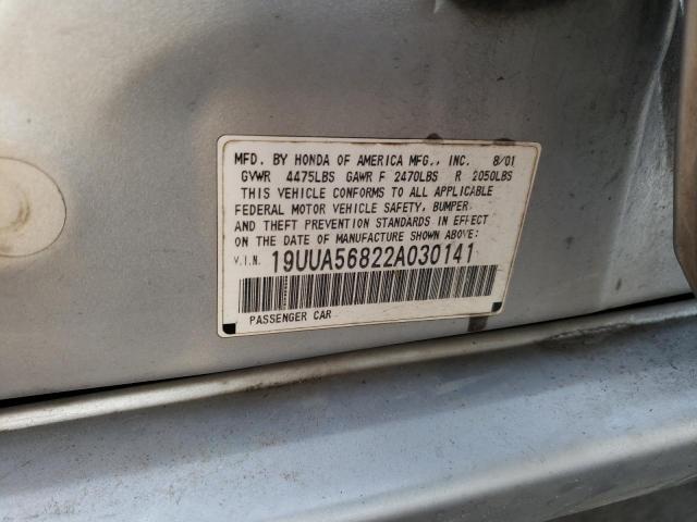 Zdjęcie 10 z aukcji – 2002 ACURA 3.2TL TYPE z VIN 19UUA56822A030141