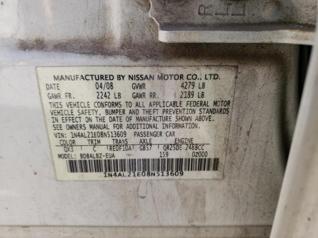 Photo 10 from auction – 2008 NISSAN ALTIMA 2.5 with VIN 1N4AL21E08N513609