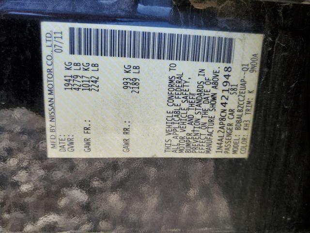 Photo 10 from auction – 2012 NISSAN ALTIMA BAS with VIN 1N4AL2AP8CN421948