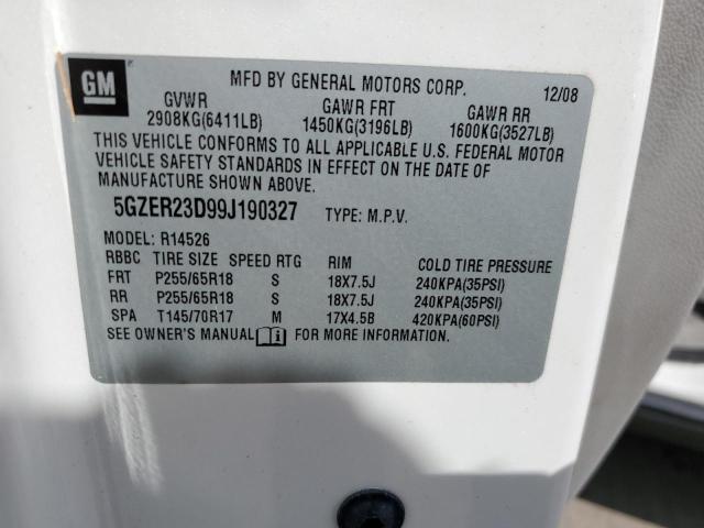 Photo 10 from auction – 2009 SATURN OUTLOOK XR with VIN 5GZER23D99J190327