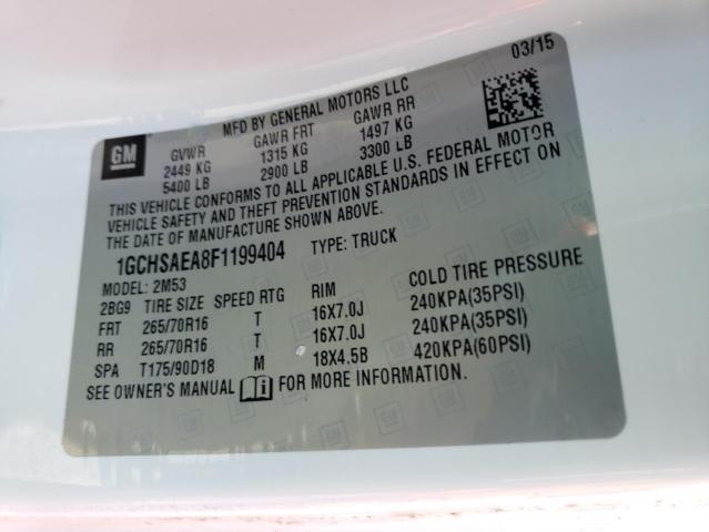 Photo 10 from auction – 2015 CHEVROLET COLORADO with VIN 1GCHSAEA8F1199404