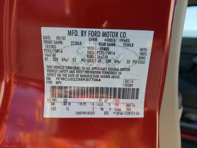 Photo 10 from auction – 2008 FORD ESCAPE XLS with VIN 1FMCU02Z88KB77064