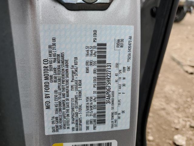 Photo 10 from auction – 2017 FORD FUSION S with VIN 3FA6P0G75HR227131
