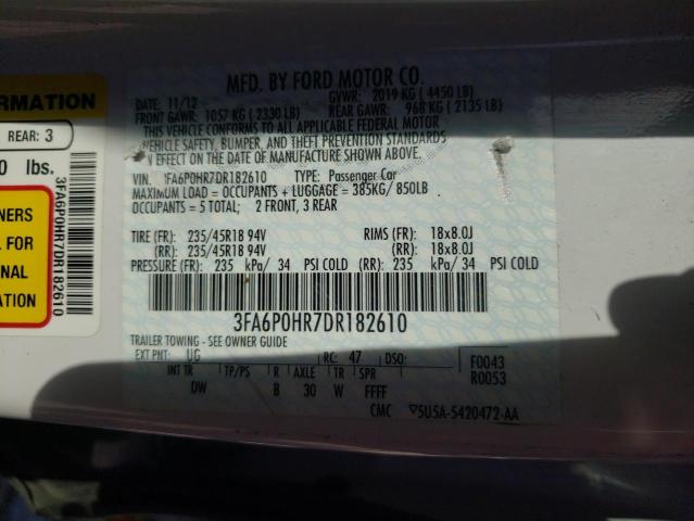 Photo 10 from auction – 2013 FORD FUSION SE with VIN 3FA6P0HR7DR182610