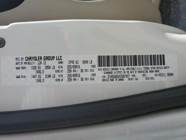 Photo 10 from auction – 2012 DODGE GRAND CARA with VIN 2C4RDGBGXCR367027