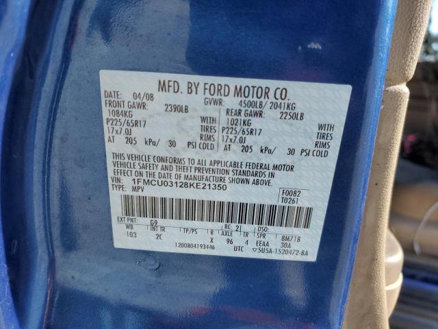 Photo 10 from auction – 2008 FORD ESCAPE XLT with VIN 1FMCU03128KE21350