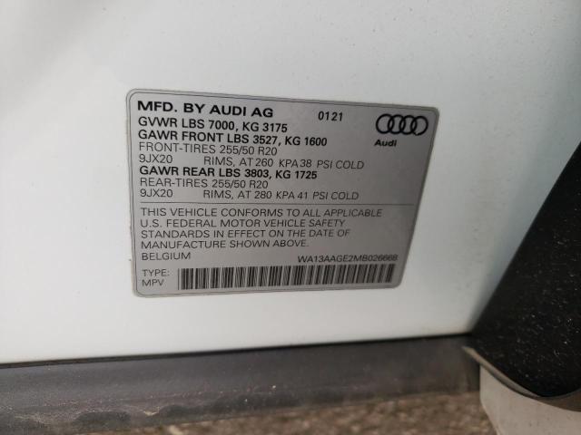 Photo 10 from auction – 2021 AUDI E-TRON SPO with VIN WA13AAGE2MB026668