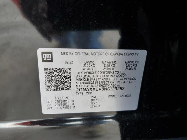 Photo 10 from auction – 2022 CHEVROLET EQUINOX PR with VIN 2GNAXXEV8N6129252