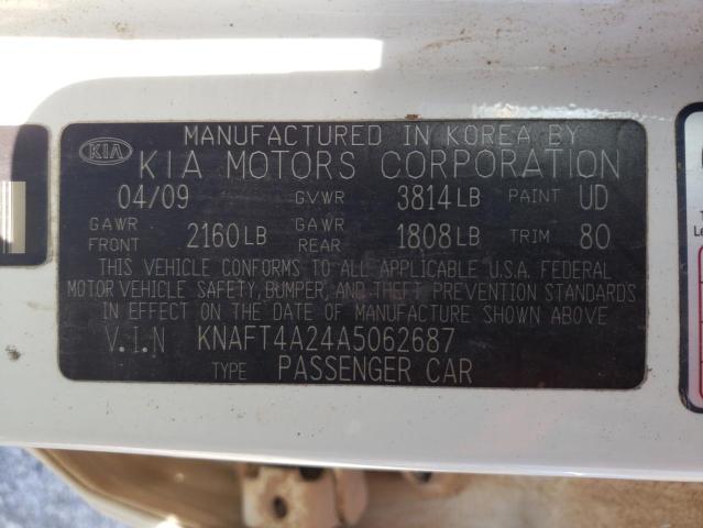 Photo 10 from auction – 2010 KIA FORTE with VIN KNAFT4A24A5062687