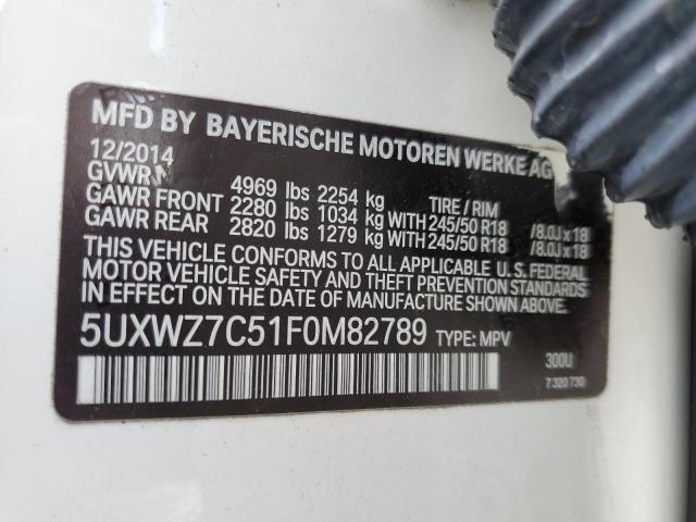Photo 10 from auction – 2015 BMW X3 SDRIVE2 with VIN 5UXWZ7C51F0M82789