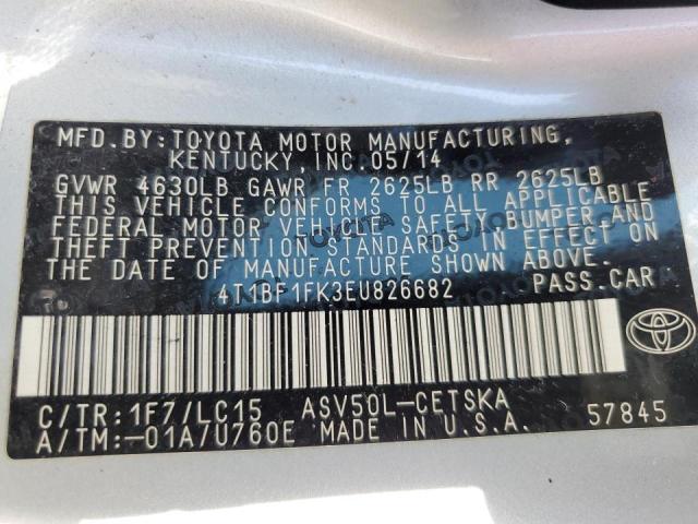 Photo 10 from auction – 2014 TOYOTA CAMRY L with VIN 4T1BF1FK3EU826682