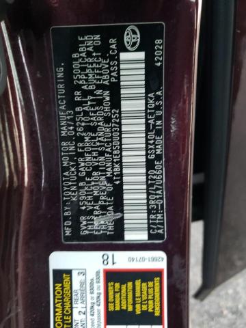 Photo 10 from auction – 2013 TOYOTA AVALON BAS with VIN 4T1BK1EB5DU037252