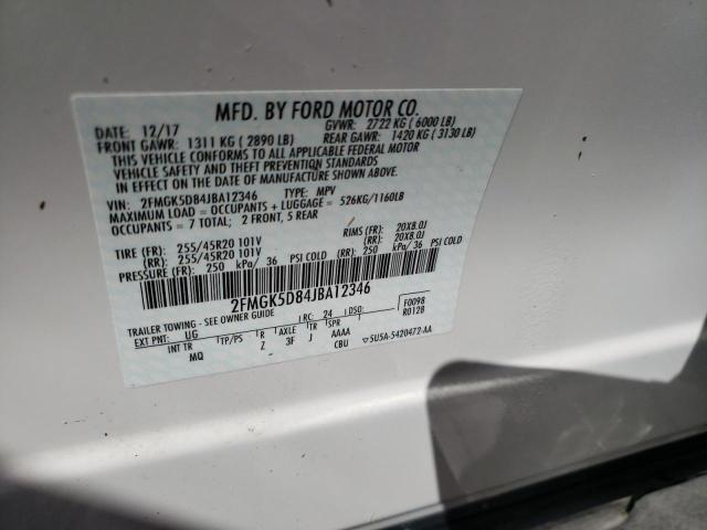 Photo 10 from auction – 2018 FORD FLEX LIMIT with VIN 2FMGK5D84JBA12346