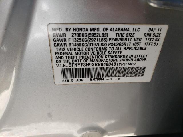 Photo 10 from auction – 2011 HONDA PILOT TOUR with VIN 5FNYF3H9XBB048048