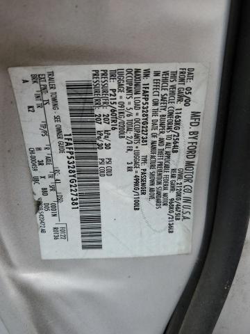 Photo 10 from auction – 2000 FORD TAURUS SE with VIN 1FAFP5328YG227381