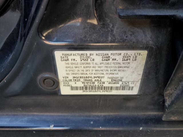 Photo 10 from auction – 2000 NISSAN SENTRA BAS with VIN 3N1CB51D2YL349037