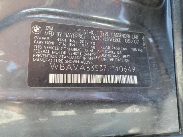 Photo 10 from auction – 2007 BMW 328 I with VIN WBAVA33537P140649