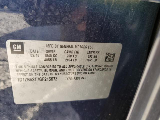 Photo 10 from auction – 2016 CHEVROLET MALIBU LS with VIN 1G1ZB5ST7GF215672