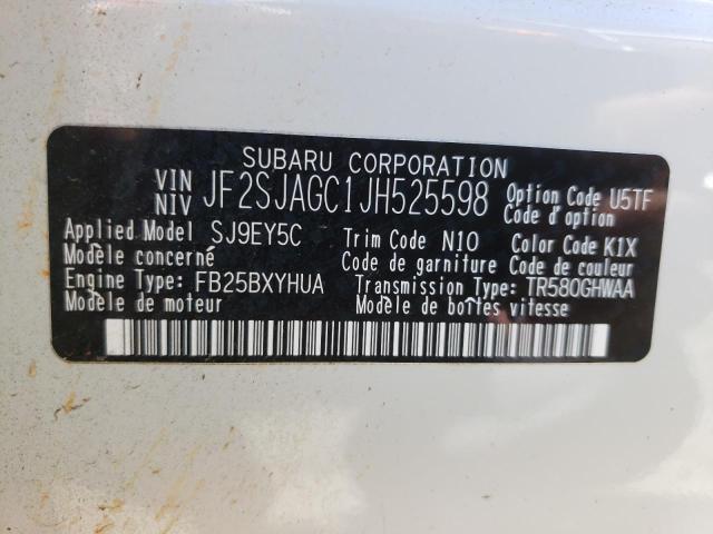 Photo 10 from auction – 2018 SUBARU FORESTER 2 with VIN JF2SJAGC1JH525598
