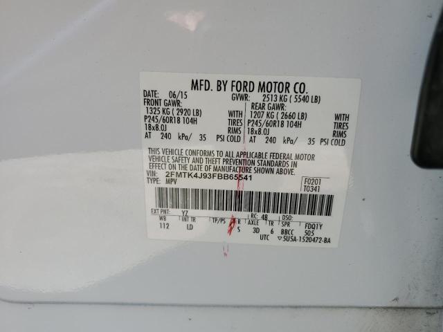 Photo 10 from auction – 2015 FORD EDGE SEL with VIN 2FMTK4J93FBB65541