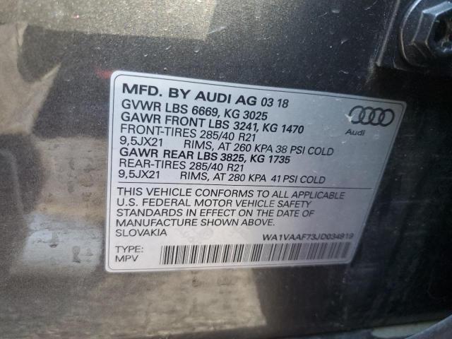 Photo 10 from auction – 2018 AUDI Q7 PRESTIG with VIN WA1VAAF73JD034919