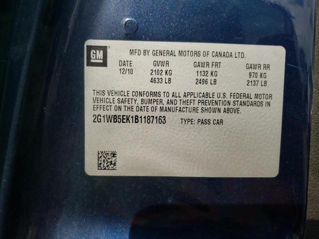 Photo 10 from auction – 2011 CHEVROLET IMPALA LT with VIN 2G1WB5EK1B1187163