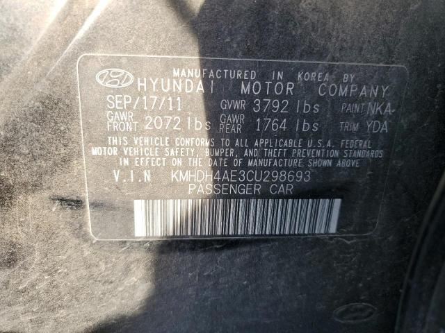 Photo 10 from auction – 2012 HYUNDAI ELANTRA GL with VIN KMHDH4AE3CU298693