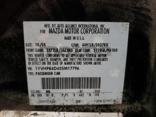 Photo 10 from auction – 2005 MAZDA 6 S with VIN 1YVHP84D455M17796