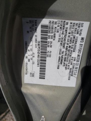 Photo 10 from auction – 2004 FORD TAURUS SES with VIN 1FAFP55U54G122581