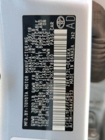 Photo 10 from auction – 2019 TOYOTA COROLLA L with VIN 2T1BURHE2KC178860