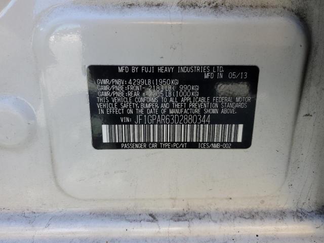 Photo 10 from auction – 2013 SUBARU IMPREZA SP with VIN JF1GPAR63D2880344
