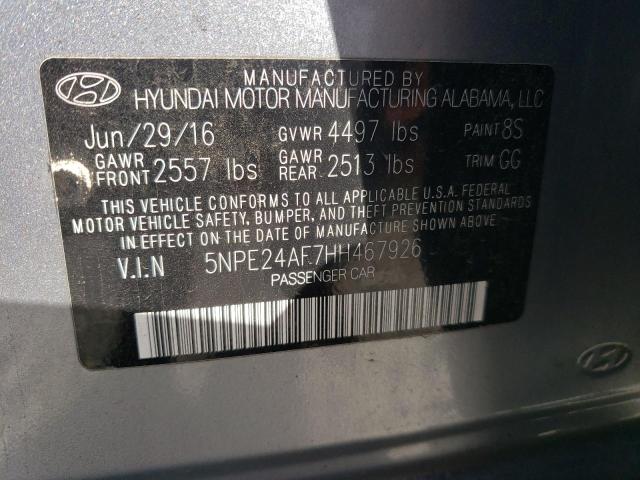 Photo 10 from auction – 2017 HYUNDAI SONATA SE with VIN 5NPE24AF7HH467926